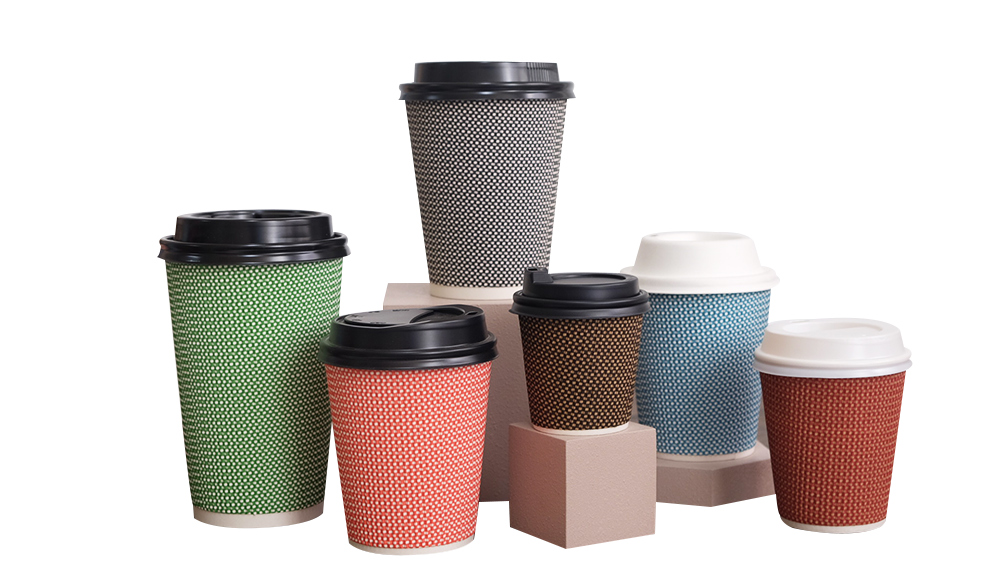 8온스 일회용 단열 엠보싱컵 레드 500개