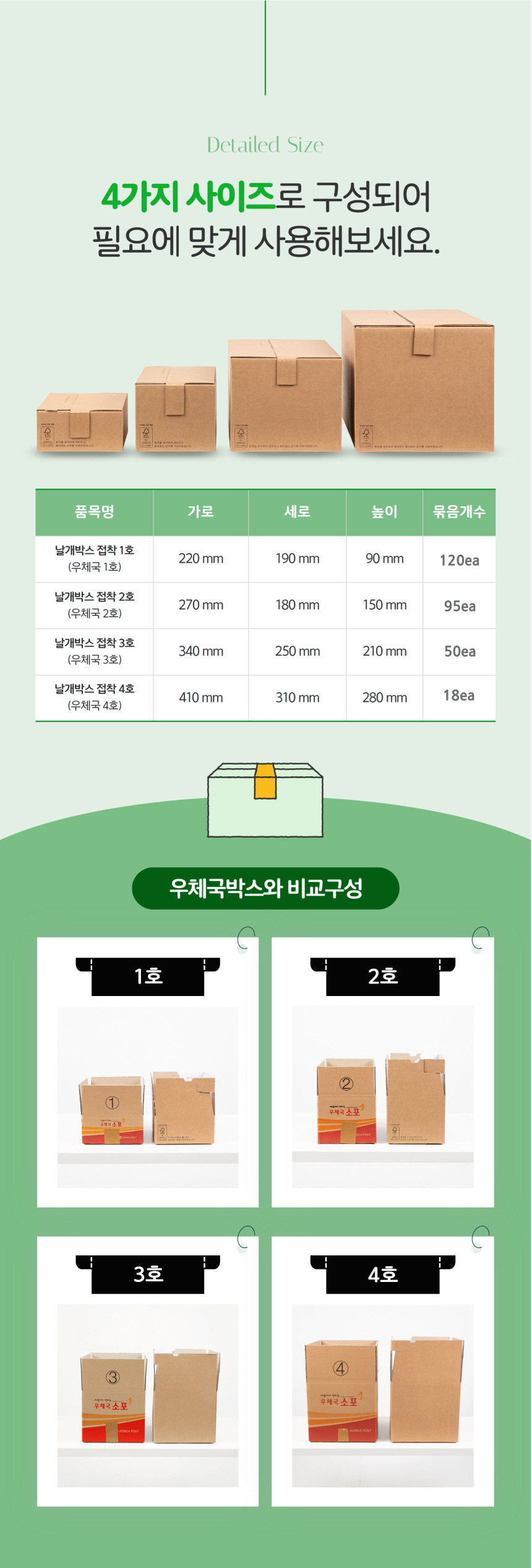 [N-3185] 지퍼형 우체국 3호 50개 340x250x210