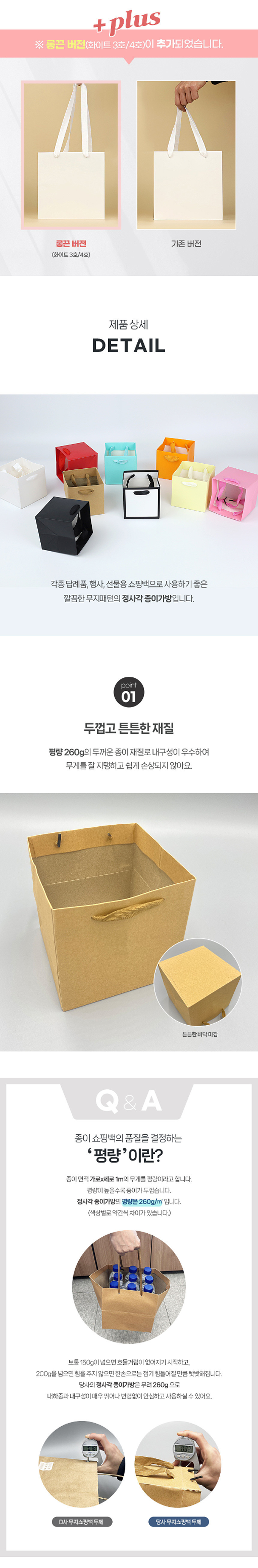 정사각종이가방 1.5호(12.5X12.5X12.5cm) 화이트