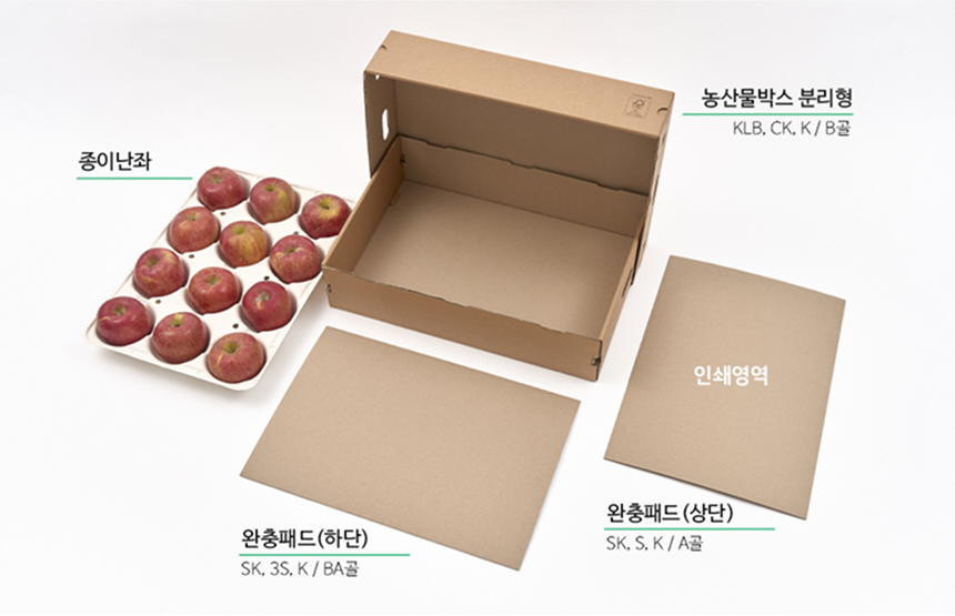 올페이퍼 농산물 박스 2호 5kg 분리형 20개
