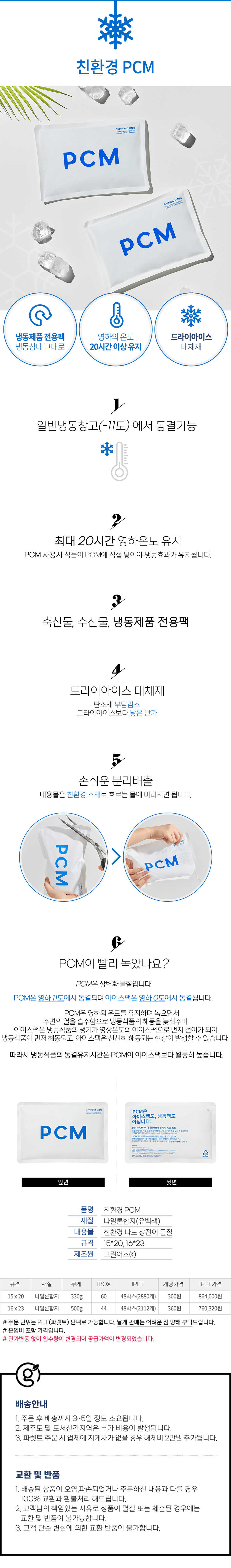 (지게차 있음) 친환경 PCM 완제품 160x230 1plt 2112개