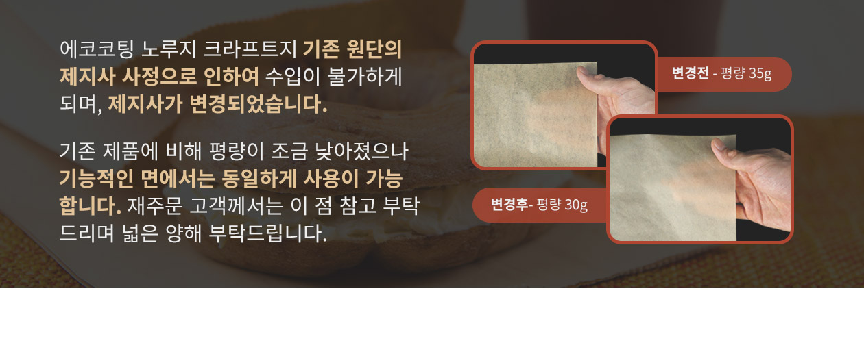 에코코팅 노루지(크라프트) 300x300mm 1000장
