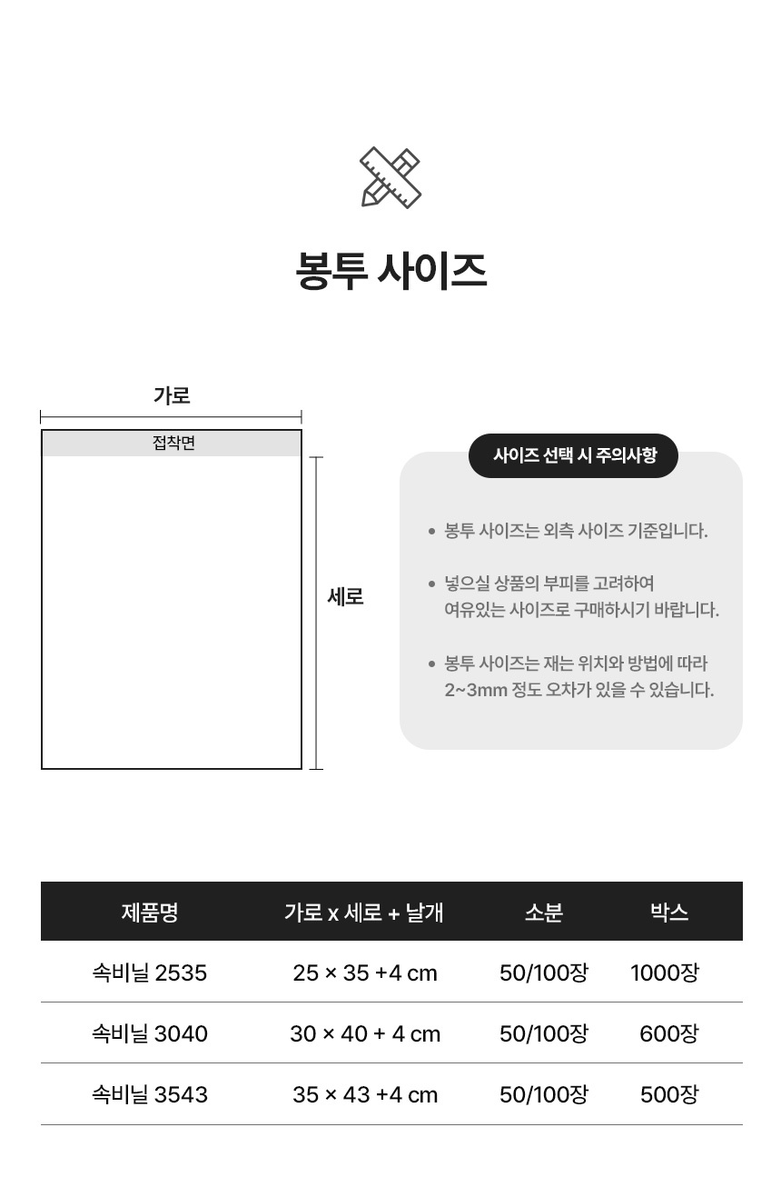 다시 만든 속비닐 EL606 30x40+4  1000장 (타공)