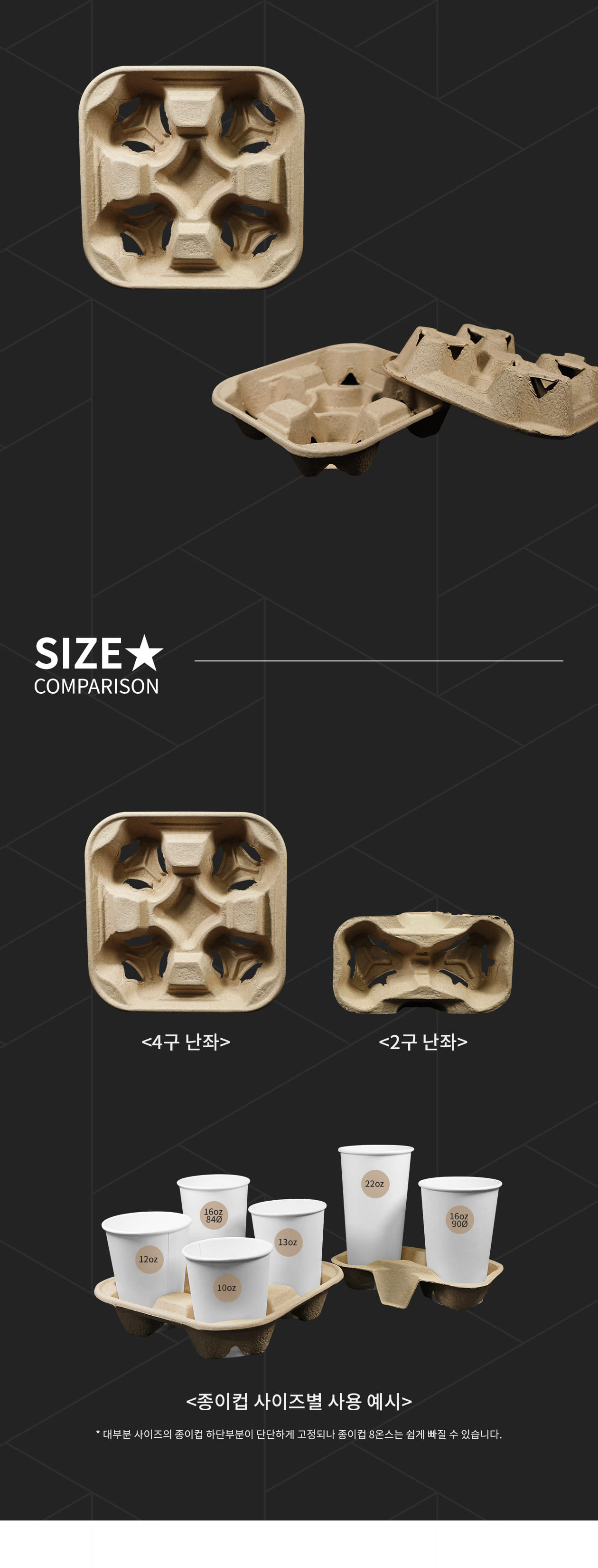 친환경펄프 4구 난 커피 캐리어(크라프트)