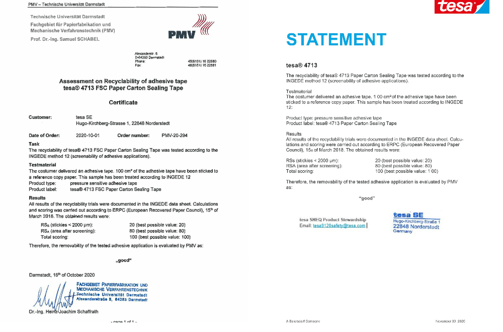 FSC인증 크라프트 테이프 50mm x 50M 1BOX 36개 갈색 TESA4713
