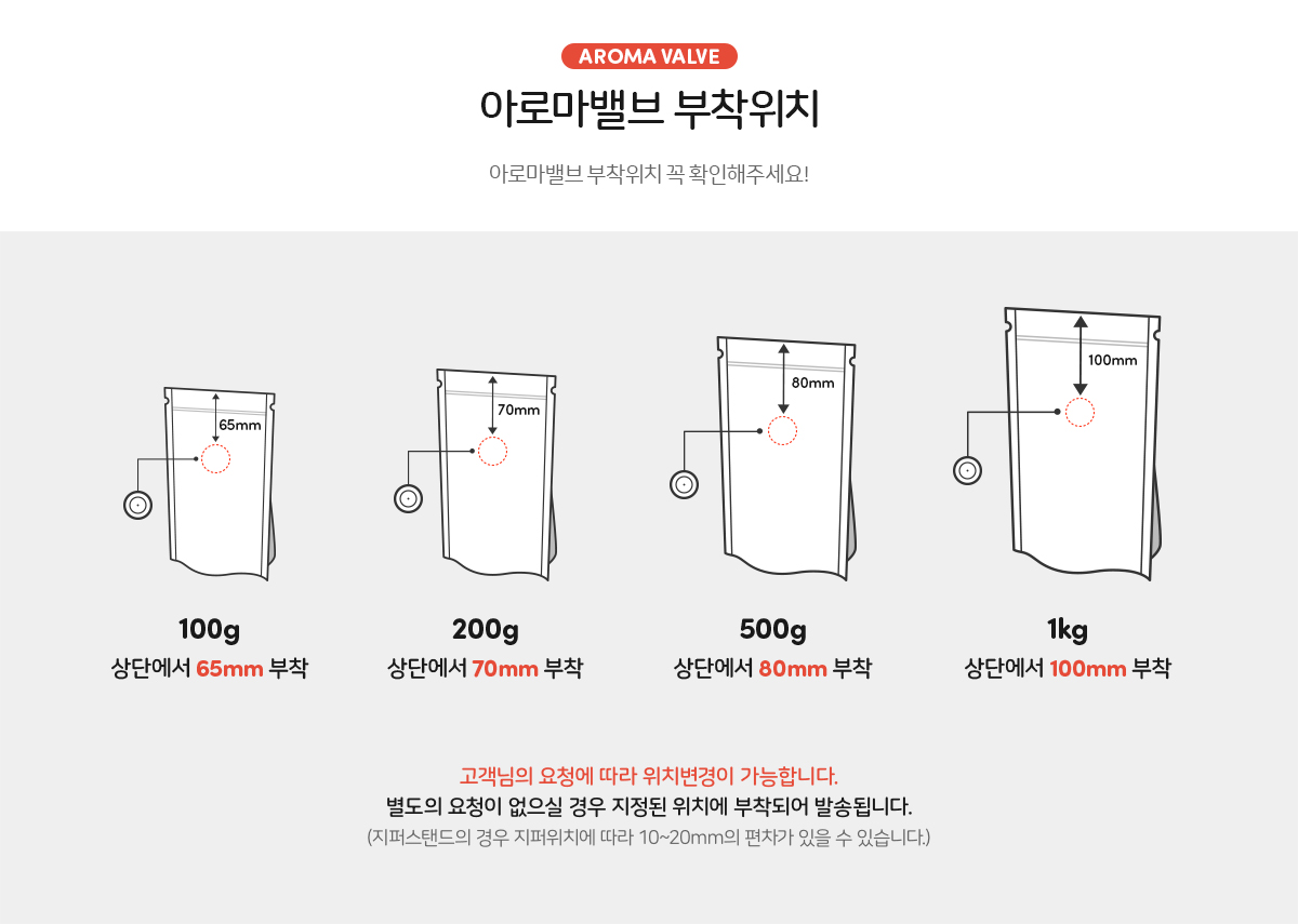 크라프트 스탠드지퍼백 봉투 / 커피 원두 식품 소분 저장 보관 지퍼백 500g 2000개