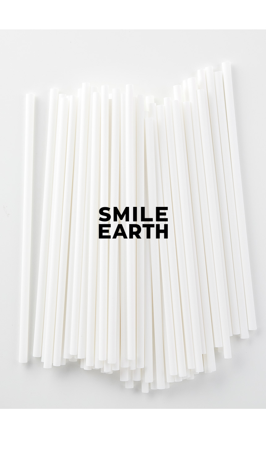 PLA 스무디 생분해 빨대 23cm 화이트 2000개 개별포장