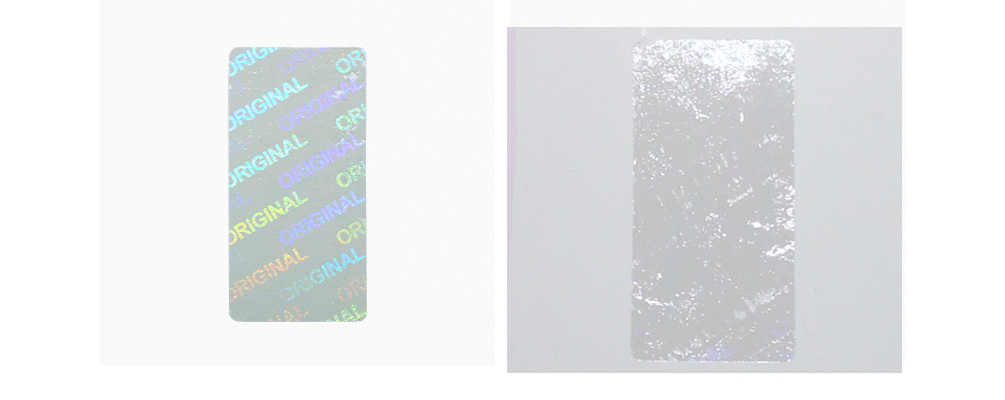 사각형 투명 홀로그램 씰티커