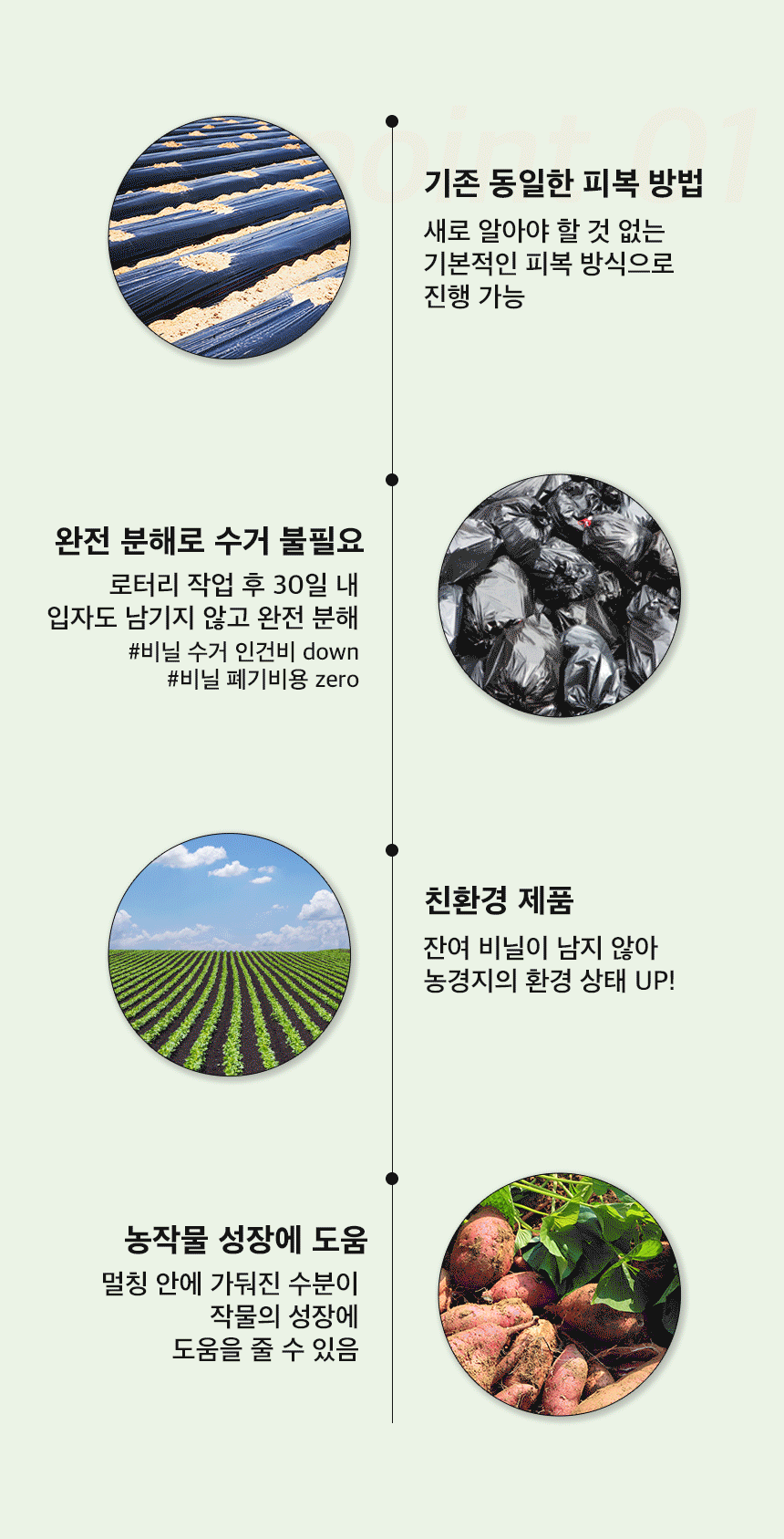 EL724 생분해 멀칭비닐 0.015mm x 100cm x 1000M 1개