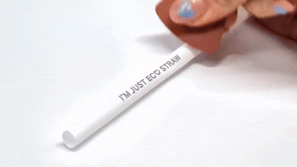 PLA 슬로건 생분해 빨대 21cm 블랙 100개 벌크포장