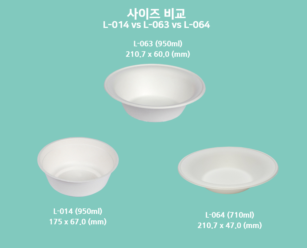 일회용 펄프용기 원형볼용기(950ml) L-063 500개