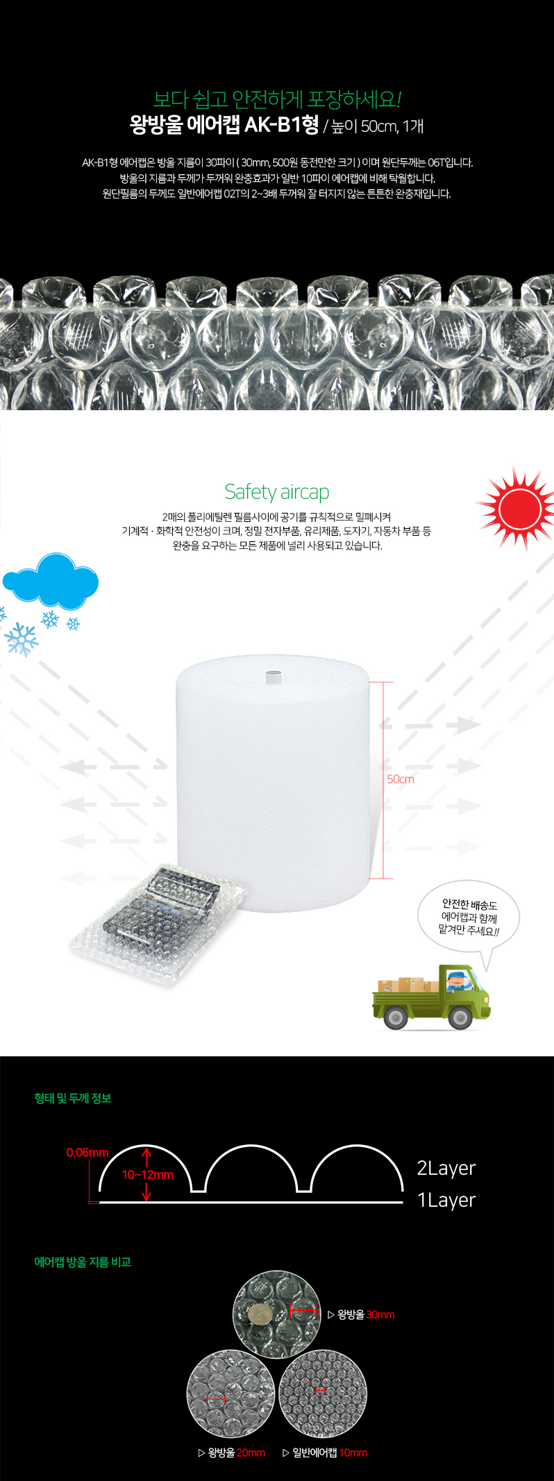 왕방울에어캡지름3Cm 1매