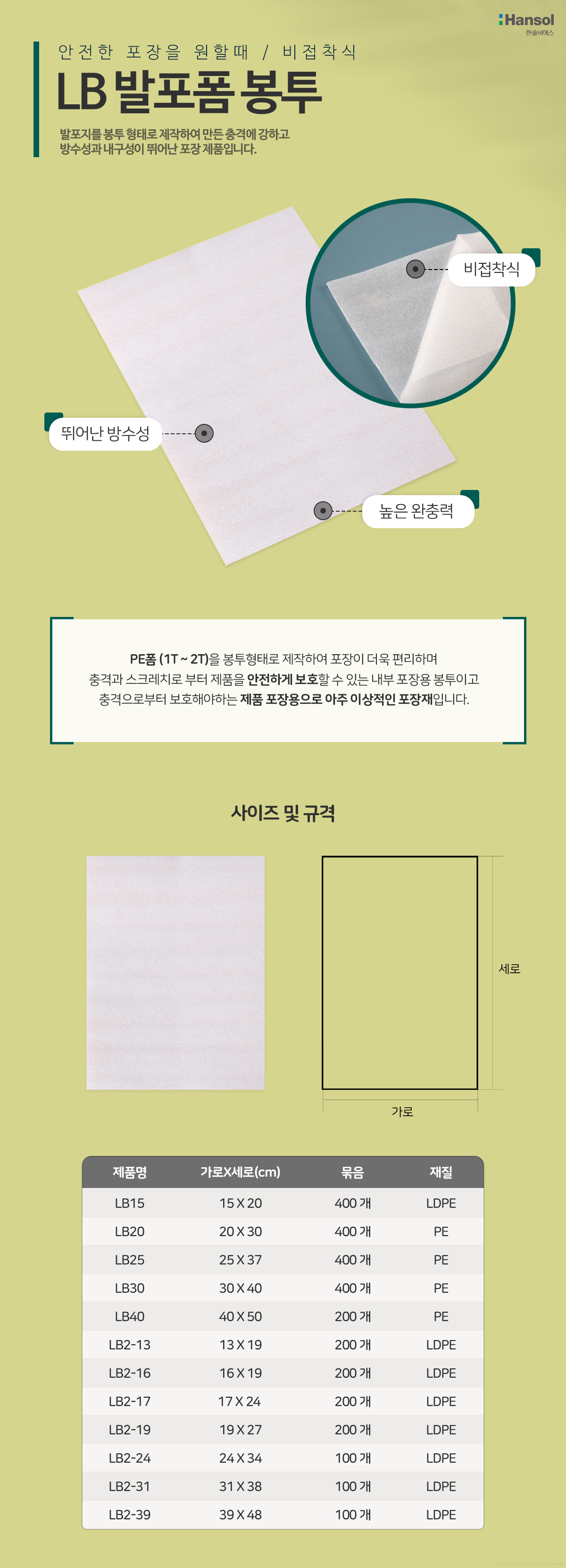 2T발포폼봉투16X19 200매