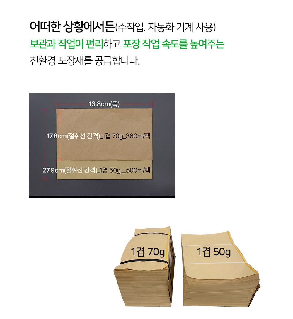 크라프트지 종이 완충재 P50 (1박스 2팩) 
