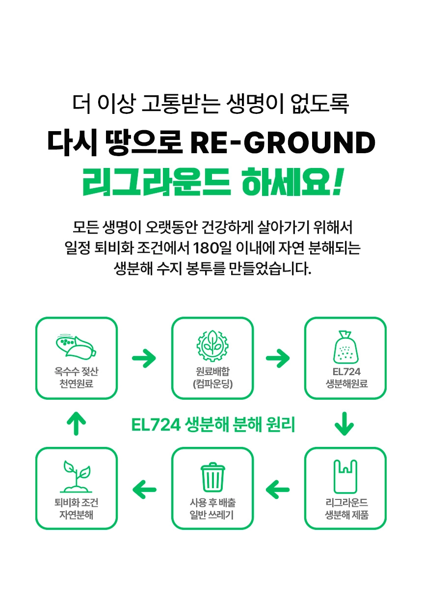 다시 땅으로 생분해 위생장갑 10각(1000장)