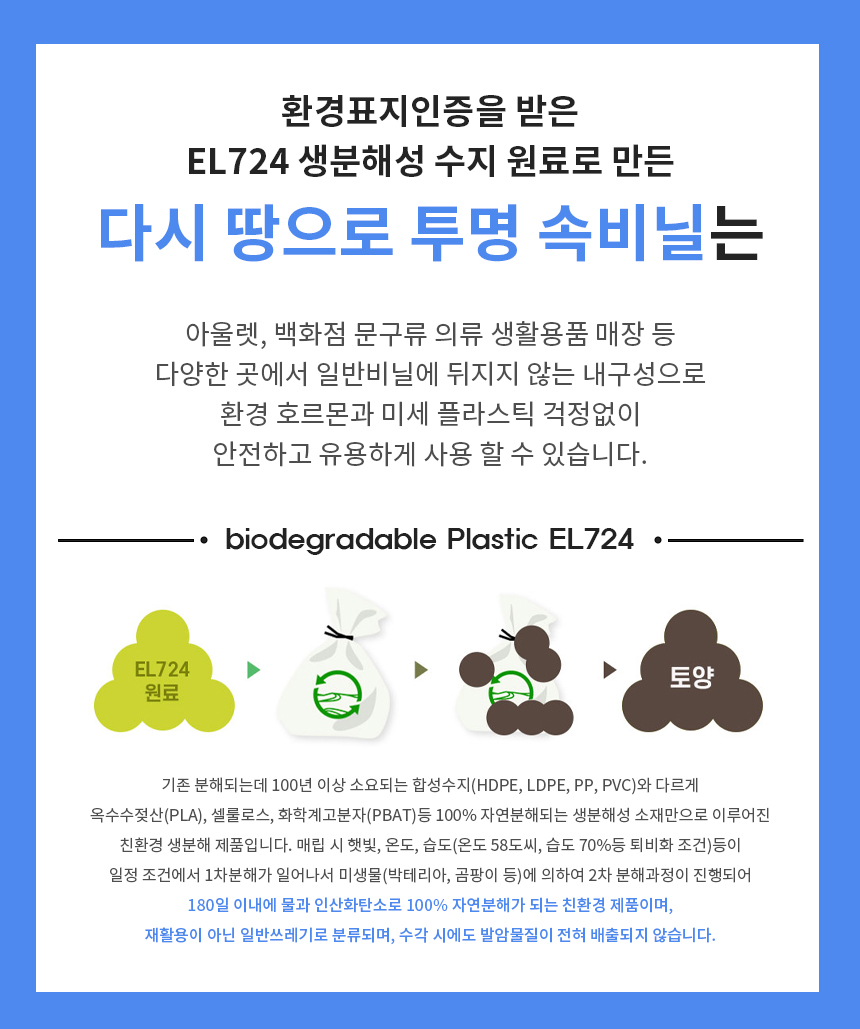 다시 땅으로 투명속비닐 11x17+4 [미니] 1000장 (타공)
