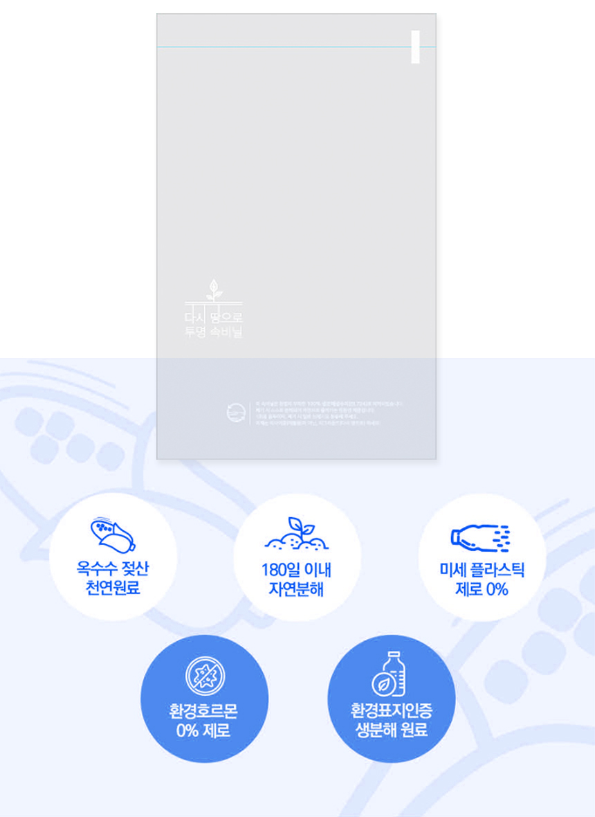 다시 땅으로 투명속비닐 11x17+4 [미니] 1000장 (타공)